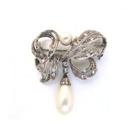 antique pearl wedding brooch