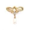 vintage gold pearl brooch