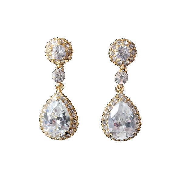 Gold crystal earrings