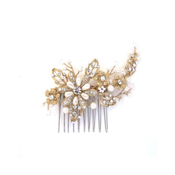 gold hair brooch