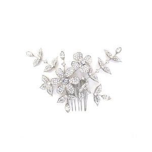 Diamante flower spray bridal hair comb CA079 wedding hair accessories