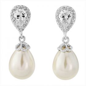 Pearl bridal earrings