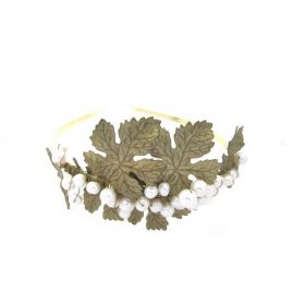 gold leaf bridal headband