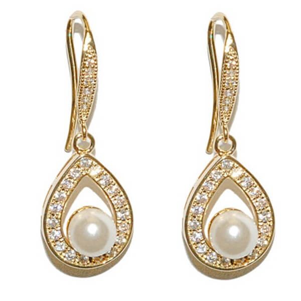 gold pearl earrings