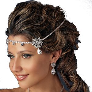 Kim Kardashian crystal wedding forehead band BD084