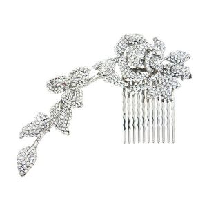 LARGE trailing vintage rose bridal hair comb CA054 wedding hair accessories