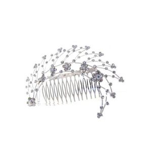 Large DECO swirl bridal hair comb CA030