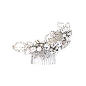 Large crystal leaf bridal hair comb CA092 wedding hair accessories