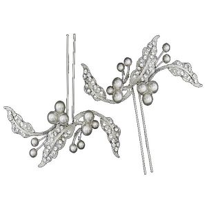 'Mia' oriental vintage style wedding bridal pearl hair pins