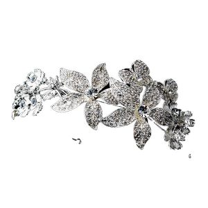 Pave crystal flower tiara/hair band wedding tiara TT014