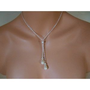 Pearl LARIAT necklace wedding pearl bridal jewellery