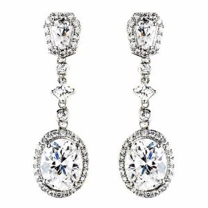 Red carpet crystal vintage wedding earrings