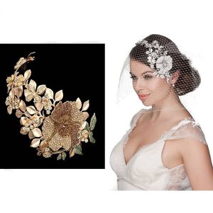 Stephanie Browne 'Golden Garden' gold wedding headband BD080 wedding hair accessories