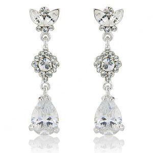 Swarovski crystal drop bridal earrings E204