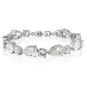 Tear drop crystal wedding bracelet