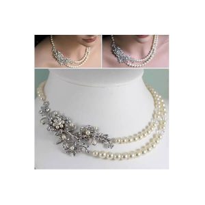 Vintage pearl bridal necklace AF141