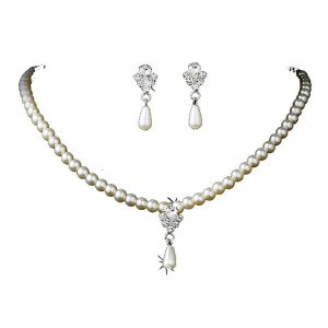 Vintage pearl drop wedding bridal jewellery set S026