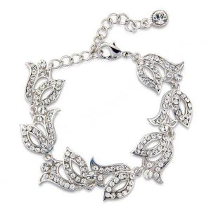 Vintage style floral diamante bridal bracelet B093