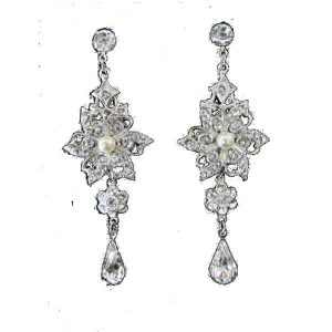Vintage style wedding bridal earrings star flower E220