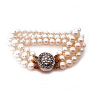 Vintage pearl wedding bracelet 'Alicia'
