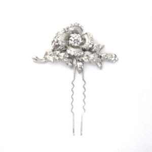 Antique rose bridal hair pin