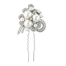 'Sophia' pearl crystal wedding hair pins
